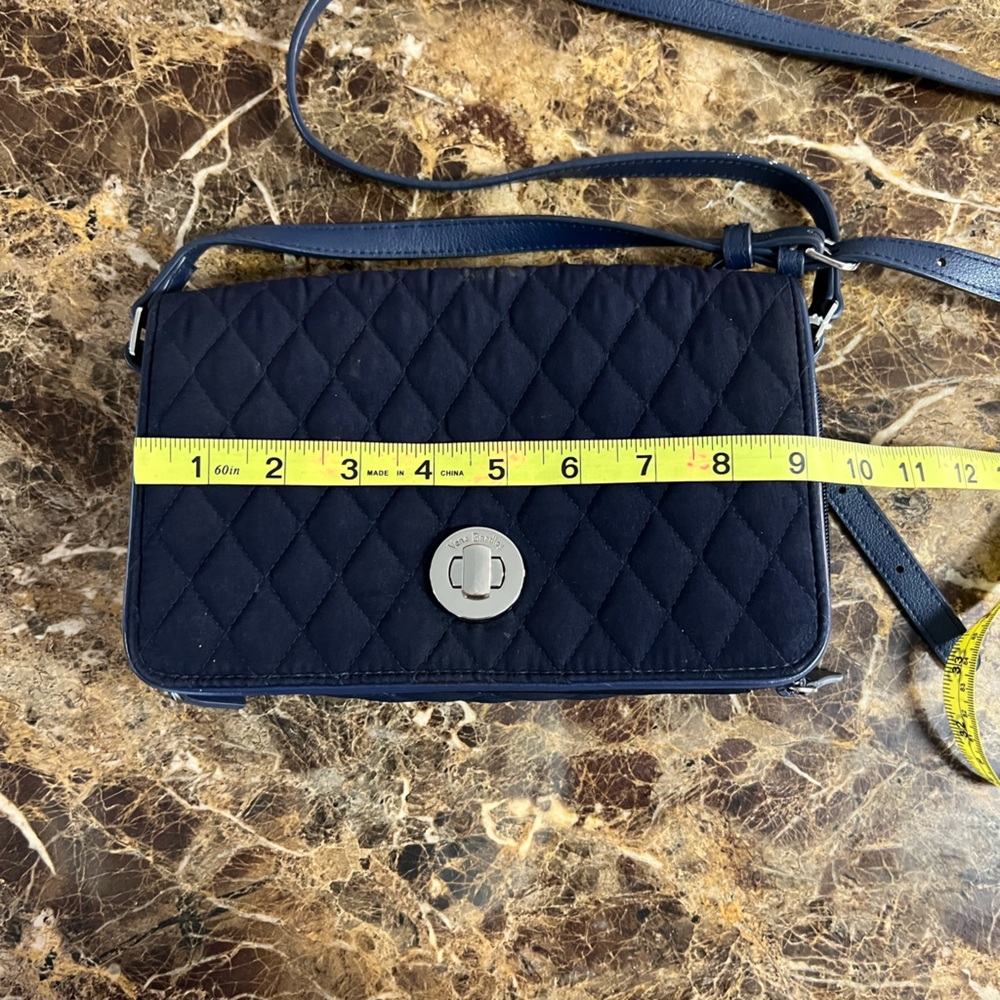 Vera Bradley Quilted Navy Crossbody Bag with Silver Turn-Lock - Picture 8 of 9